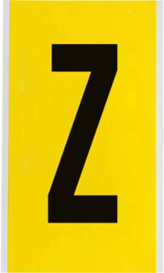 Repositionable Number and Letter Labels, 9 Inch x 5 Inch, Vinyl Cloth, Black on Yellow