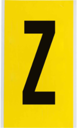 Repositionable Number and Letter Labels, 9 Inch x 5 Inch, Vinyl Cloth, Black on Yellow