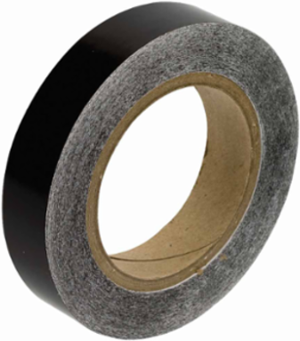 Solid Color Banding Tape for Pipe Marking - Roll Form, Pressure Sensitive Vinyl, Black, 1" x 30 Yd