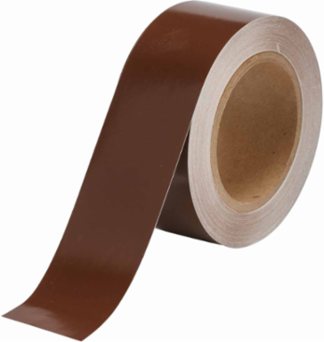 Solid Color Banding Tape for Pipe Marking - Roll Form, Pressure Sensitive Vinyl, Brown, 2" x 30 Yd