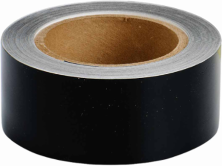 Solid Color Banding Tape for Pipe Marking - Roll Form, Pressure Sensitive Vinyl, Black, 2" x 30 Yd