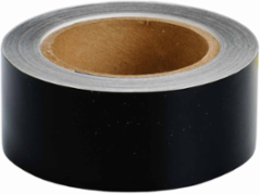 Solid Color Banding Tape for Pipe Marking - Roll Form, Pressure Sensitive Vinyl, Black, 2" x 30 Yd