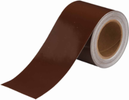 Solid Color Banding Tape for Pipe Marking - Roll Form, Pressure Sensitive Vinyl, Brown, 4" x 30 Yd