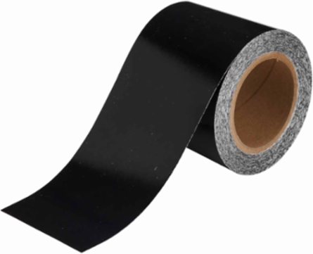 Solid Color Banding Tape for Pipe Marking - Roll Form, Pressure Sensitive Vinyl, Black, 4" x 30 Yd