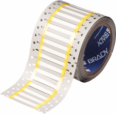 High Temp Double Sided PermaSleeve PVDF Wire Marking Sleeves, 0.094" Dia x 1" W, White, Roll of 1000