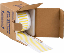 Double Sided PermaSleeve Polyolefin Wire Marking Sleeves, Yellow, 0.094" Dia x 0.5" W, Roll of 10000 Each