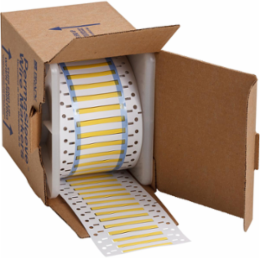 Double Sided PermaSleeve Polyolefin Wire Marking Sleeves, Yellow, 0.094" Dia x 2" W, Roll of 500 Each