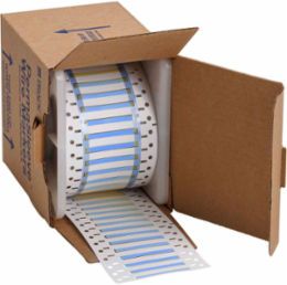 Double Sided PermaSleeve Polyolefin Wire Marking Sleeves, Blue, 0.125" Dia x 0.67" W