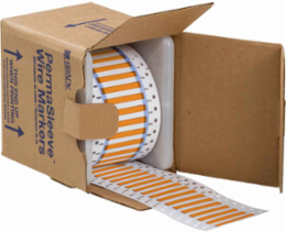 Double Sided PermaSleeve Polyolefin Wire Marking Sleeves, Orange, 0.125" Dia x 2" W