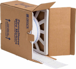 Double Sided PermaSleeve Polyolefin Wire Marking Sleeves, White, 0.125" Dia x 0.67" W, Roll of 7500 Each