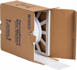 Double Sided PermaSleeve Polyolefin Wire Marking Sleeves, White, 0.125" Dia x 0.5" W, Roll of 10000 Each