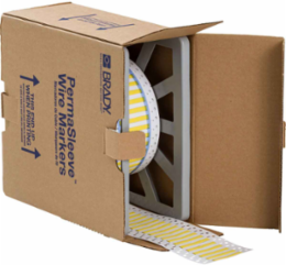 Double Sided PermaSleeve Polyolefin Wire Marking Sleeves, Yellow, 0.125" Dia x 1" W, Roll of 5000 Each