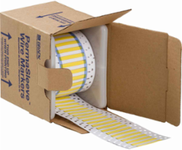Double Sided PermaSleeve Polyolefin Wire Marking Sleeves, Yellow, 0.125" Dia x 1" W, Roll of 1000 Each