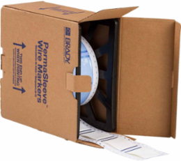 Double Sided PermaSleeve Polyolefin Wire Marking Sleeves, White, 1.5" Dia x 2" W, Roll of 250 Each