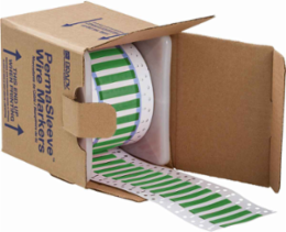 Double Sided PermaSleeve Polyolefin Wire Marking Sleeves, Green, 0.187" Dia x 2" W