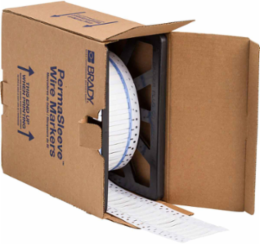 Double Sided PermaSleeve Polyolefin Wire Marking Sleeves, White, 0.187" Dia x 0.5" W, Roll of 10000 Each