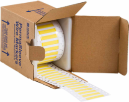 Double Sided PermaSleeve Polyolefin Wire Marking Sleeves, Yellow, 0.187" Dia x 0.5" W, Roll of 2000 Each