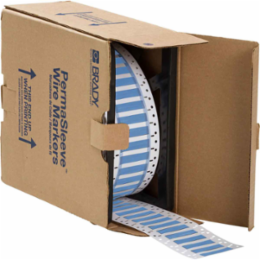 Double Sided PermaSleeve Polyolefin Wire Marking Sleeves, 0.25" Dia x 2" W, Blue