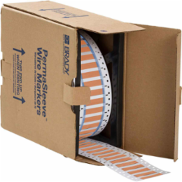 PermaSleeve Polyolefin Wire Marking Sleeves, 0.25" Dia x 2" W, Orange, Roll of 2500