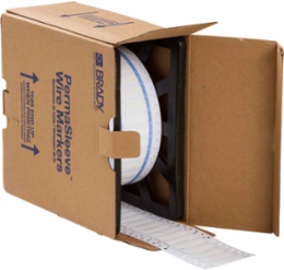 Double Sided PermaSleeve Polyolefin Wire Marking Sleeves, White, 0.25" Dia x 2" W, Roll of 2500 Each