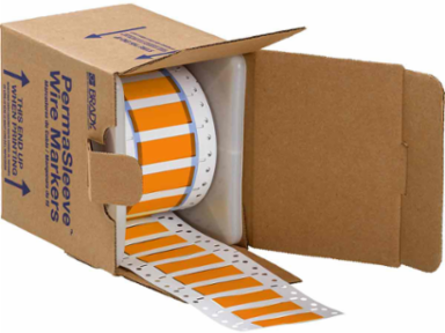 Double Sided PermaSleeve Polyolefin Wire Marking Sleeves, Orange, 0.375" Dia x 2" W