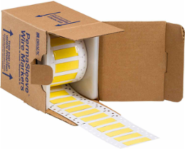 Double Sided PermaSleeve Polyolefin Wire Marking Sleeves, Yellow, 0.375" Dia x 1" W, Roll of 500 Each