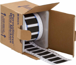 Double Sided PermaSleeve Polyolefin Wire Marking Sleeves, 0.5" Dia x 1" W, Black, Roll of 500