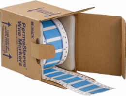 Double Sided PermaSleeve Polyolefin Wire Marking Sleeves, Blue, 0.5" Dia x 2" W