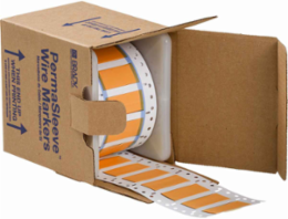 Double Sided PermaSleeve Polyolefin Wire Marking Sleeves, Orange, 0.5" Dia x 2" W
