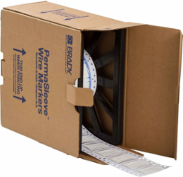 Double Sided PermaSleeve Polyolefin Wire Marking Sleeves, White, 0.75" Dia x 2" W, Roll of 250 Each