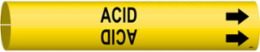 ACID Pipe Marker, 2 in H x 2 in W, Fits Pipes 2.5 in to 3.875 in Diameter