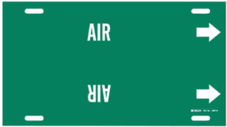 AIR Pipe Marker, 10 Inch H x 24 Inch W, Fits Pipes 8 Inch to 9-7/8 Inch Dia.