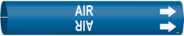 AIR Pipe Marker for Pipes 0.75 Inch to 1.375 Inch Diameter, Snap-On, White on Blue