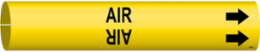 AIR Pipe Marker, Fits Pipes 0.75 Inch to 1.375 Inch, Black on Yellow, 0.8125 Inch x 0.8125 Inch