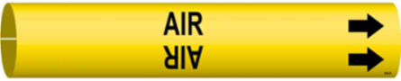 AIR Pipe Marker 1.5 to 2.375 Inch, Lightweight Plastic, Snap-On, Black on Yellow
