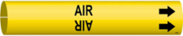 AIR Pipe Marker Fits Pipes 2.5 Inch to 3.875 Inch, Black on Yellow, Durable Plastic