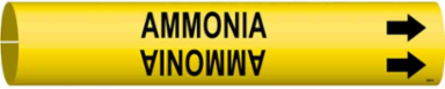 Ammonia Pipe Marker, 2.8125 Inch x 2.8125 Inch, Fits 4 Inch to 6 Inch Diameter Pipes