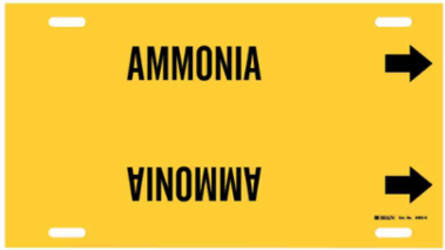 Ammonia Pipe Marker, 10 Inch H x 32 Inch W, Fits Pipes 10 Inch to 15 Inch Diameter