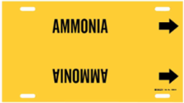 Ammonia Pipe Marker, 10 Inch H x 32 Inch W, Fits Pipes 10 Inch to 15 Inch Diameter