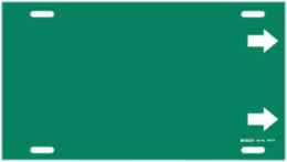 Blank Pipe Marker with Arrow, 10 Inch H x 32 Inch W, Fits Pipes 10 Inch to 15 Inch Diameter