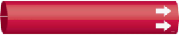 Blank Pipe Marker with Arrow, 0.875 Inch H x 0.875 Inch W, Fits Pipes 1.5 Inch to 2.375 Inch Dia.