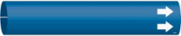 Blank Pipe Marker with Arrow, 0.875 Inch H x 0.875 Inch W, Fits Pipes 1.5 Inch to 2.375 Inch Dia.