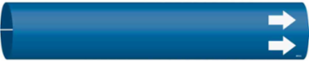 Blank Pipe Marker with Arrow, 2 In H x 2 In W, Fits Pipes 2.5 In to 3.875 In Dia.
