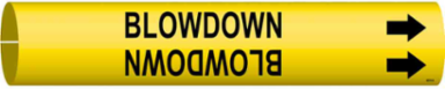 Blowdown Pipe Marker, 0.8125 Inch H x 0.8125 Inch W, Fits Pipes 0.75 Inch to 1.375 Inch Dia.