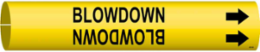 Blowdown Pipe Marker, 0.875 Inch H x 0.875 Inch W, Fits Pipes 1.5 Inch to 2.375 Inch Dia.