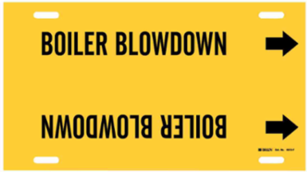 Boiler Blow Down Pipe Marker 8 Inch H x 16 Inch W, Fits Pipes 6 Inch to 7-7/8 Inch Dia.