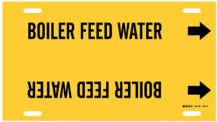 Boiler Feed Water Pipe Marker, 8 Inch x 16 Inch, Fits Pipes 6 Inch to 7-7/8 Inch Dia.