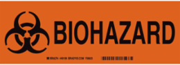 Biohazard Sign, 3.5 Inch H x 10 Inch W, Non-Reflective Aluminum