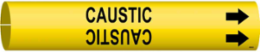 CAUSTIC Pipe Marker, 0.875 Inch H x 0.875 Inch W, Fits Pipes 1.5 Inch to 2.375 Inch