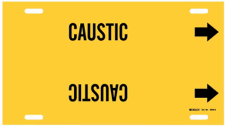 CAUSTIC Pipe Marker, 10 Inch H x 24 Inch W, Fits Pipes 8 Inch to 9-7/8 Inch Dia.